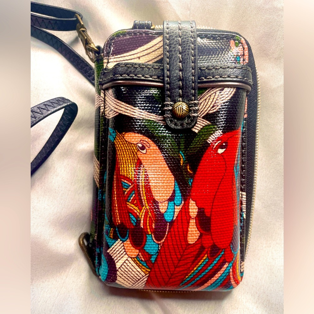 New Sakroots Crossbody wallet smartphone purse with Birds